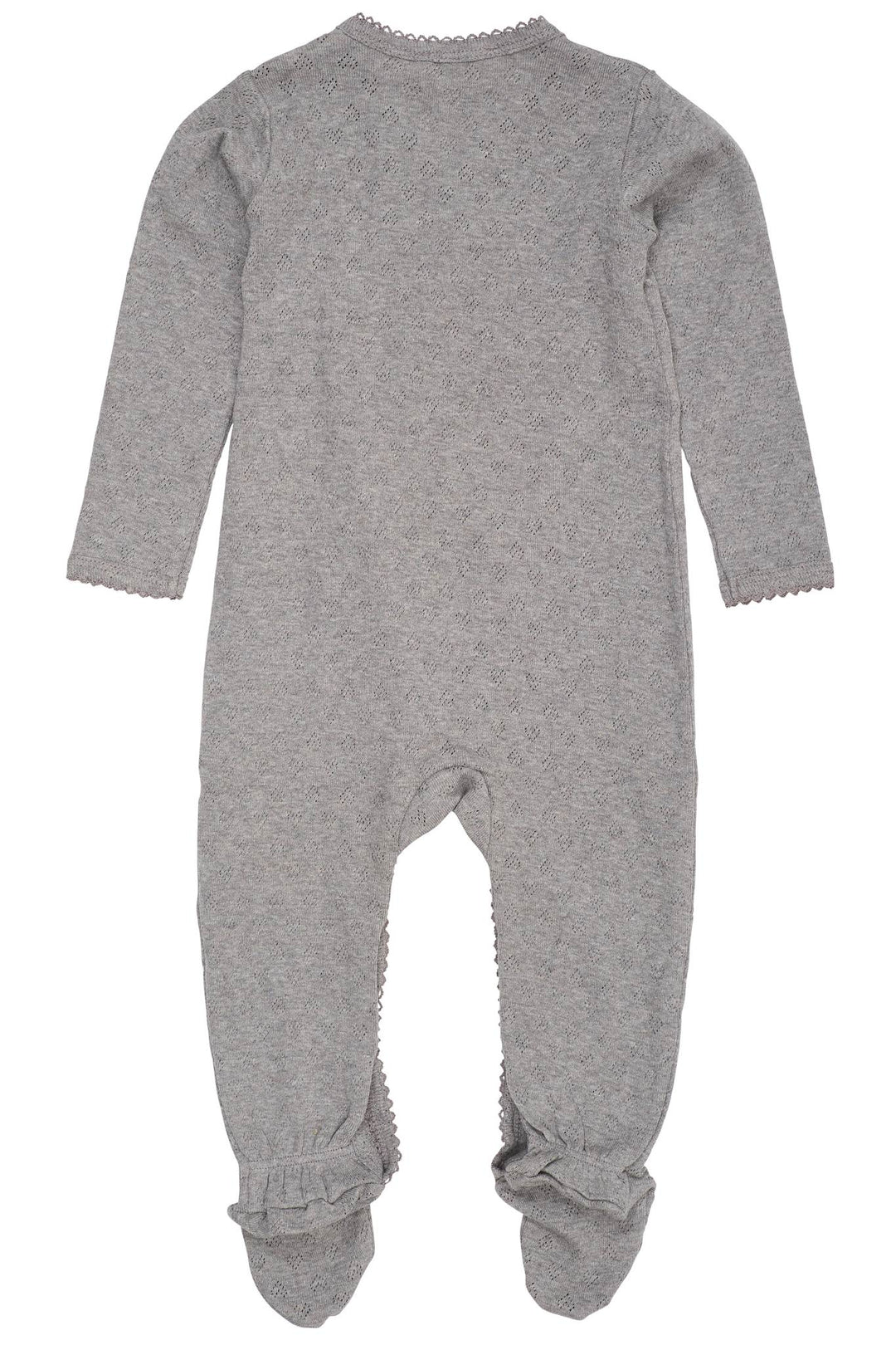 POINTELLE CROSS-OVER FULL BODY - GREY MEL