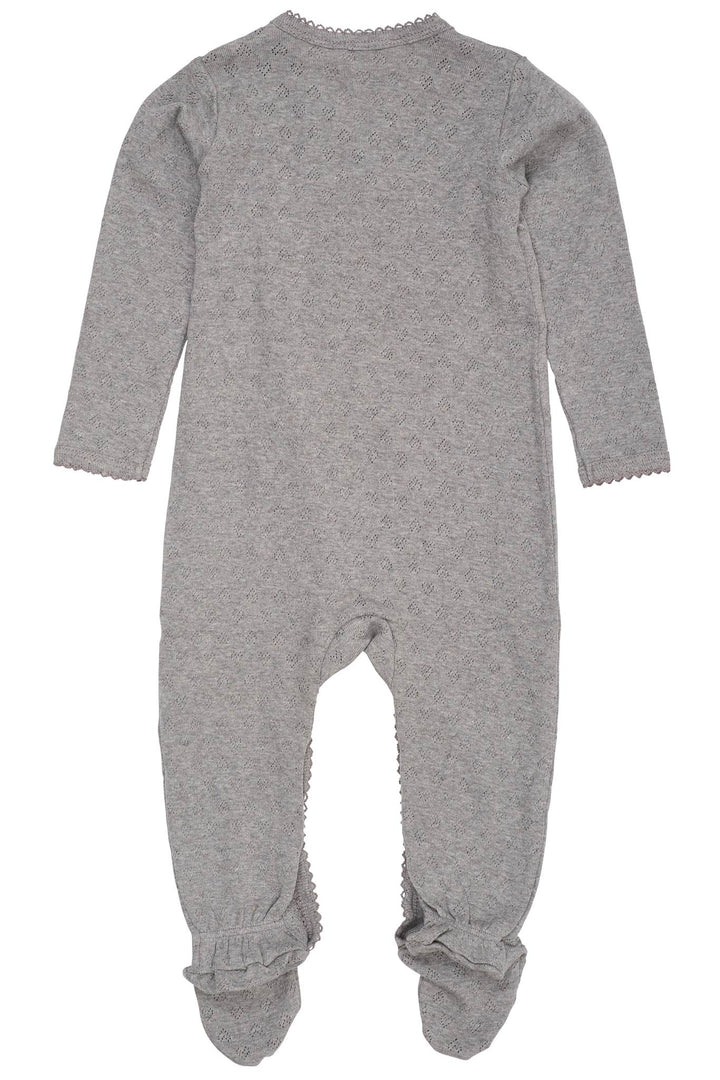 POINTELLE CROSS-OVER FULL BODY - GREY MEL