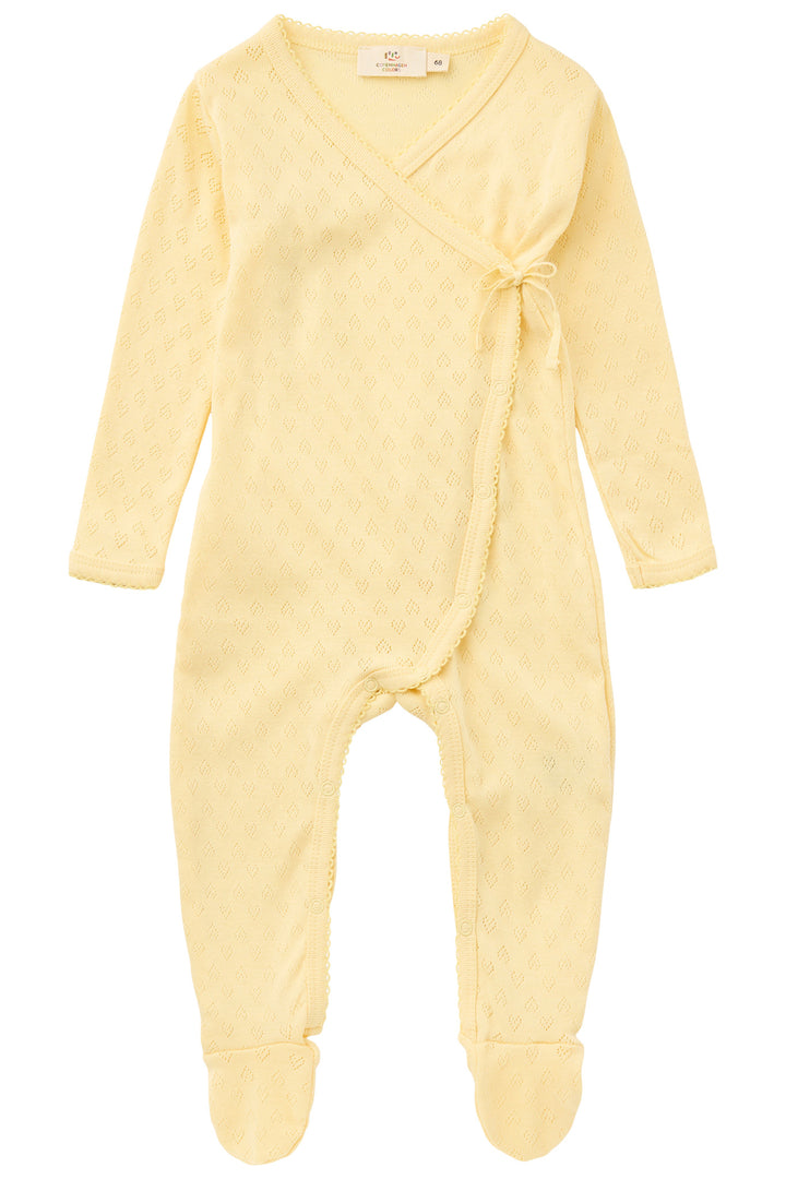 POINTELLE CROSS-OVER FULL BODY - PALE YELLOW