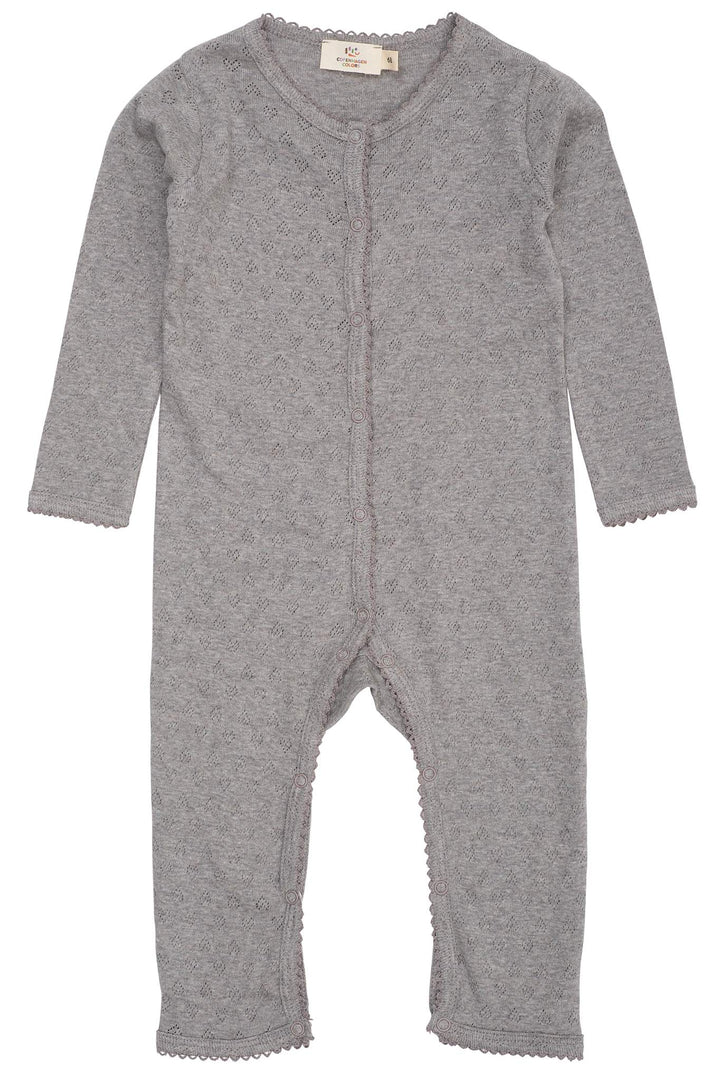 POINTELLE HEART FULL BODY - GREY MEL