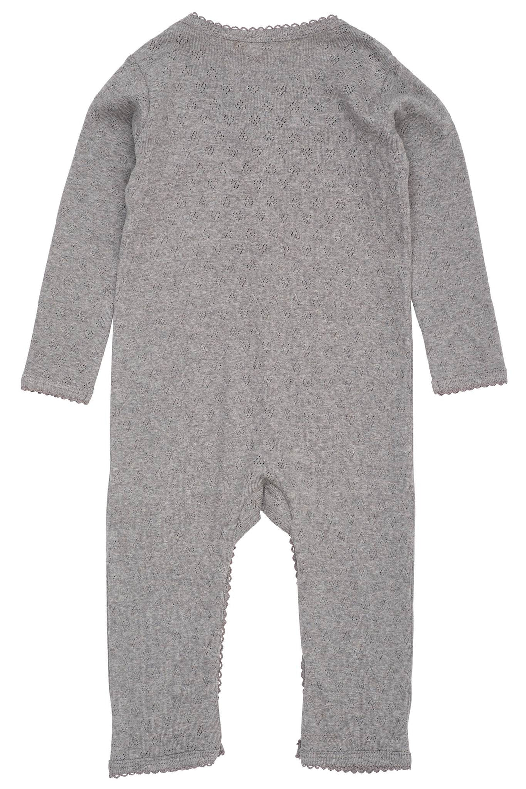 POINTELLE HEART FULL BODY - GREY MEL