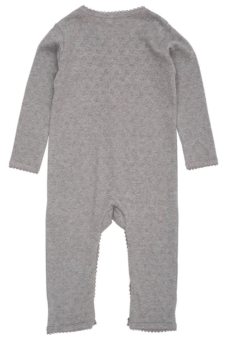 POINTELLE HEART FULL BODY - GREY MEL