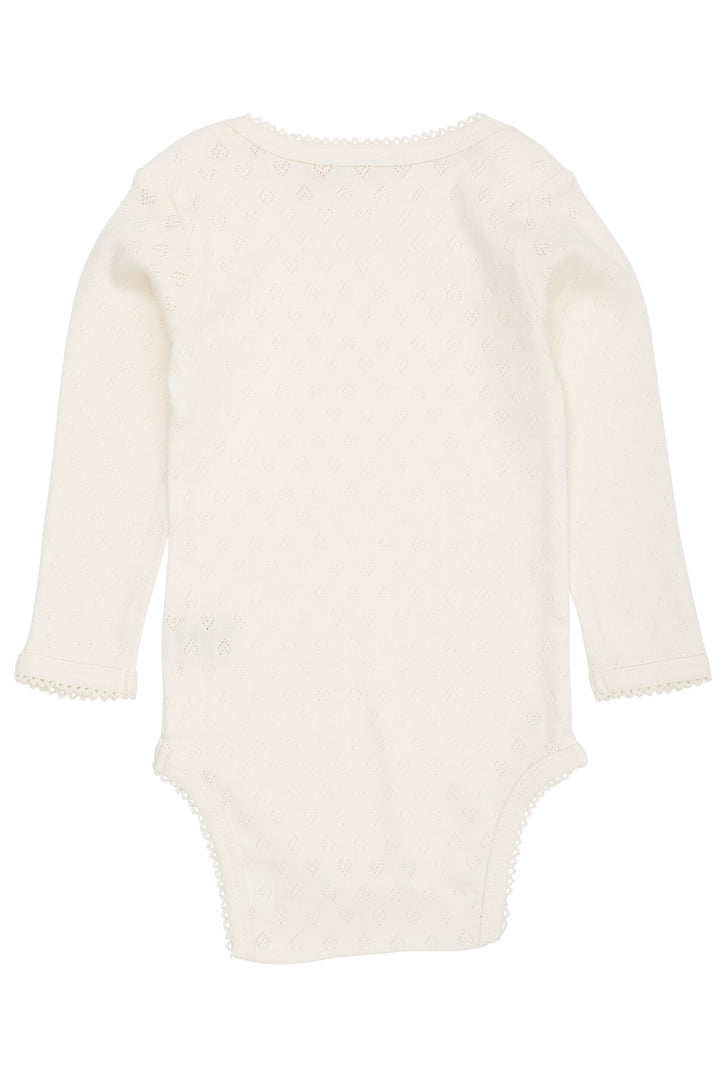 POINTELLE HEART LAPNECK BODY LS - CREAM