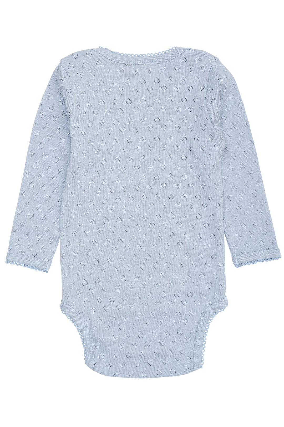 POINTELLE HEART LAPNECK BODY LS - DUSTY BLUE