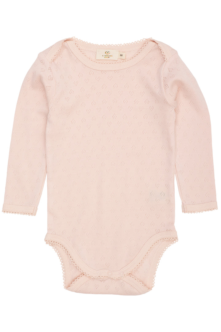 POINTELLE HEART LAPNECK BODY LS - DUSTY ROSE