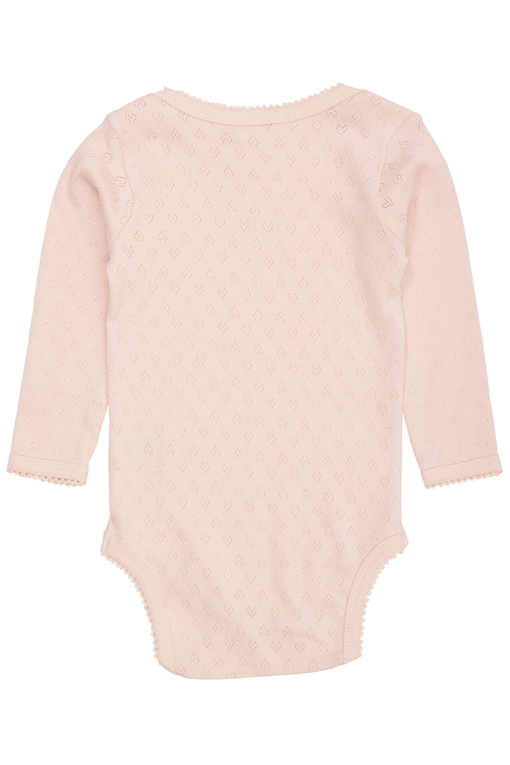 POINTELLE HEART LAPNECK BODY LS - DUSTY ROSE