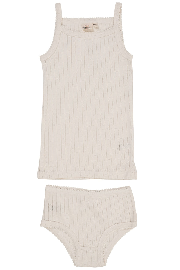 POINTELLE JUNIOR UNDERWEAR SET - CREAM