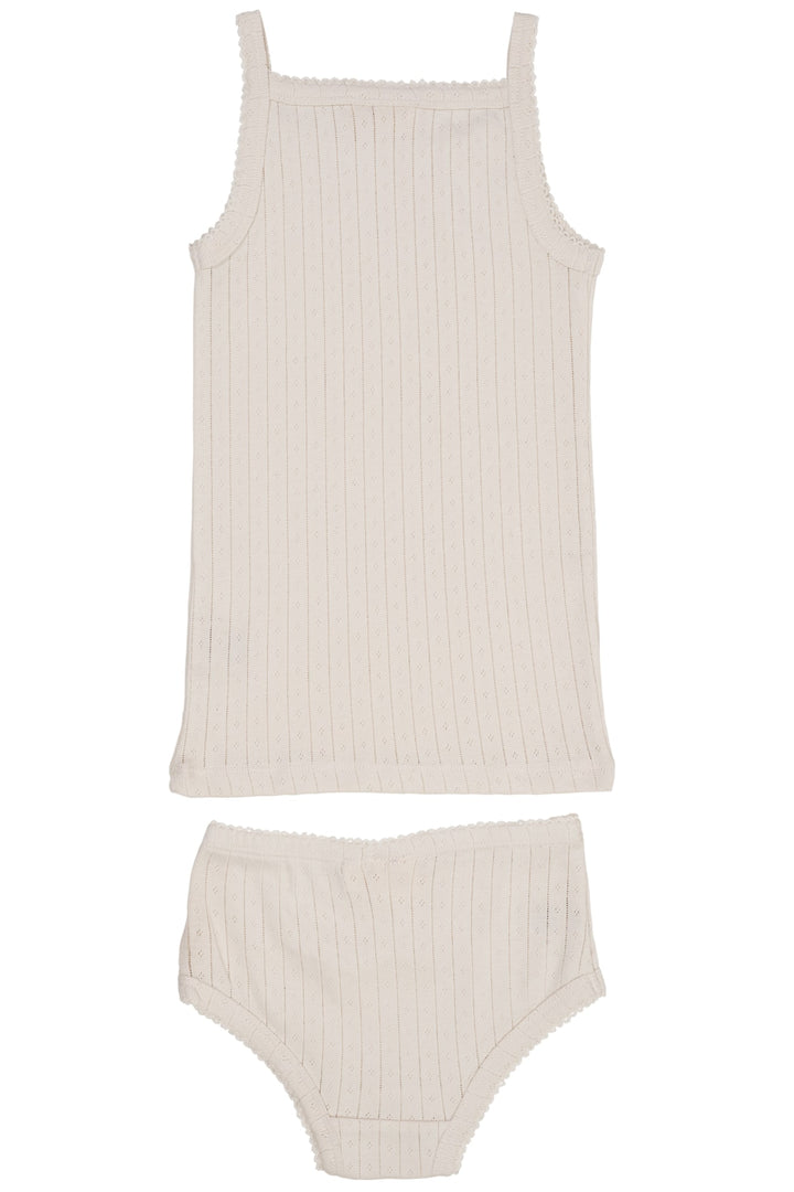 POINTELLE JUNIOR UNDERWEAR SET - CREAM