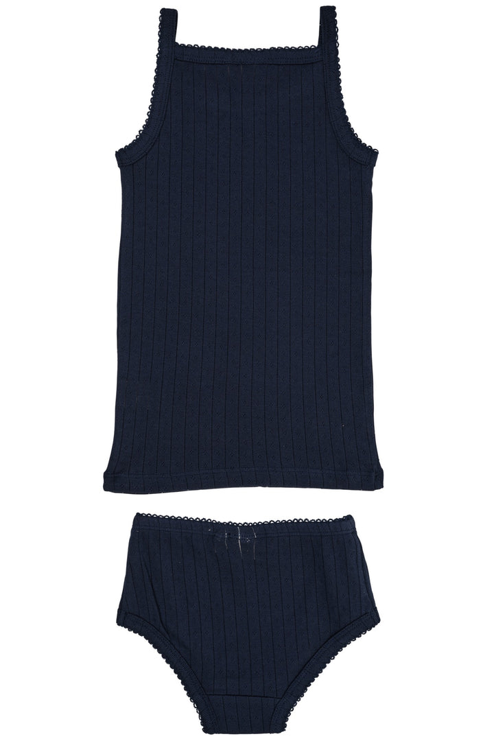 POINTELLE JUNIOR UNDERWEAR SET - NAVY