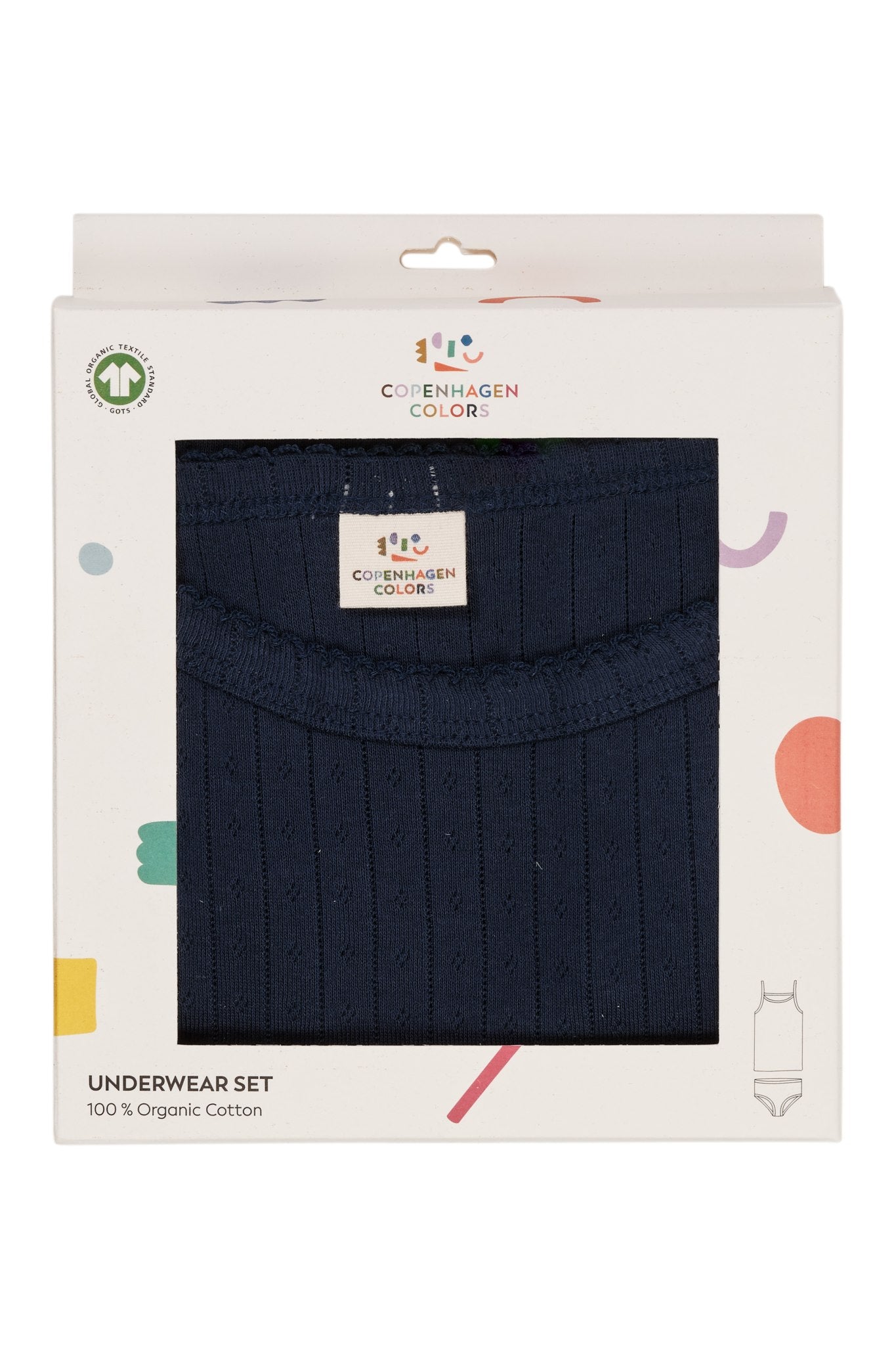 POINTELLE JUNIOR UNDERWEAR SET - NAVY