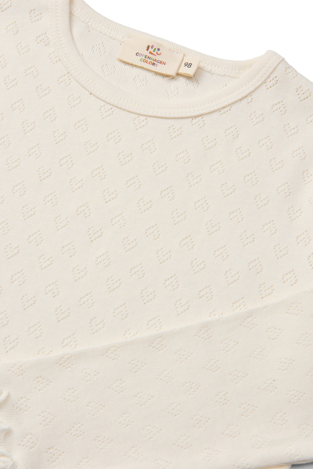 Pointelle Heart Ls Tee - Cream