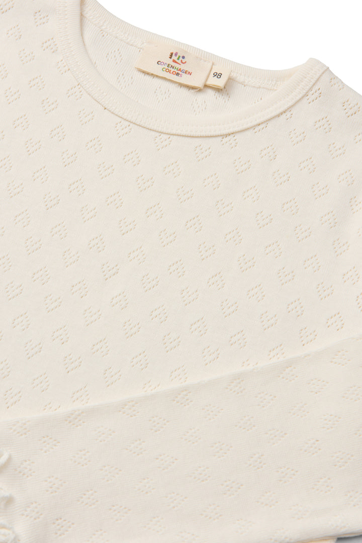 Pointelle Heart Ls Tee - Cream