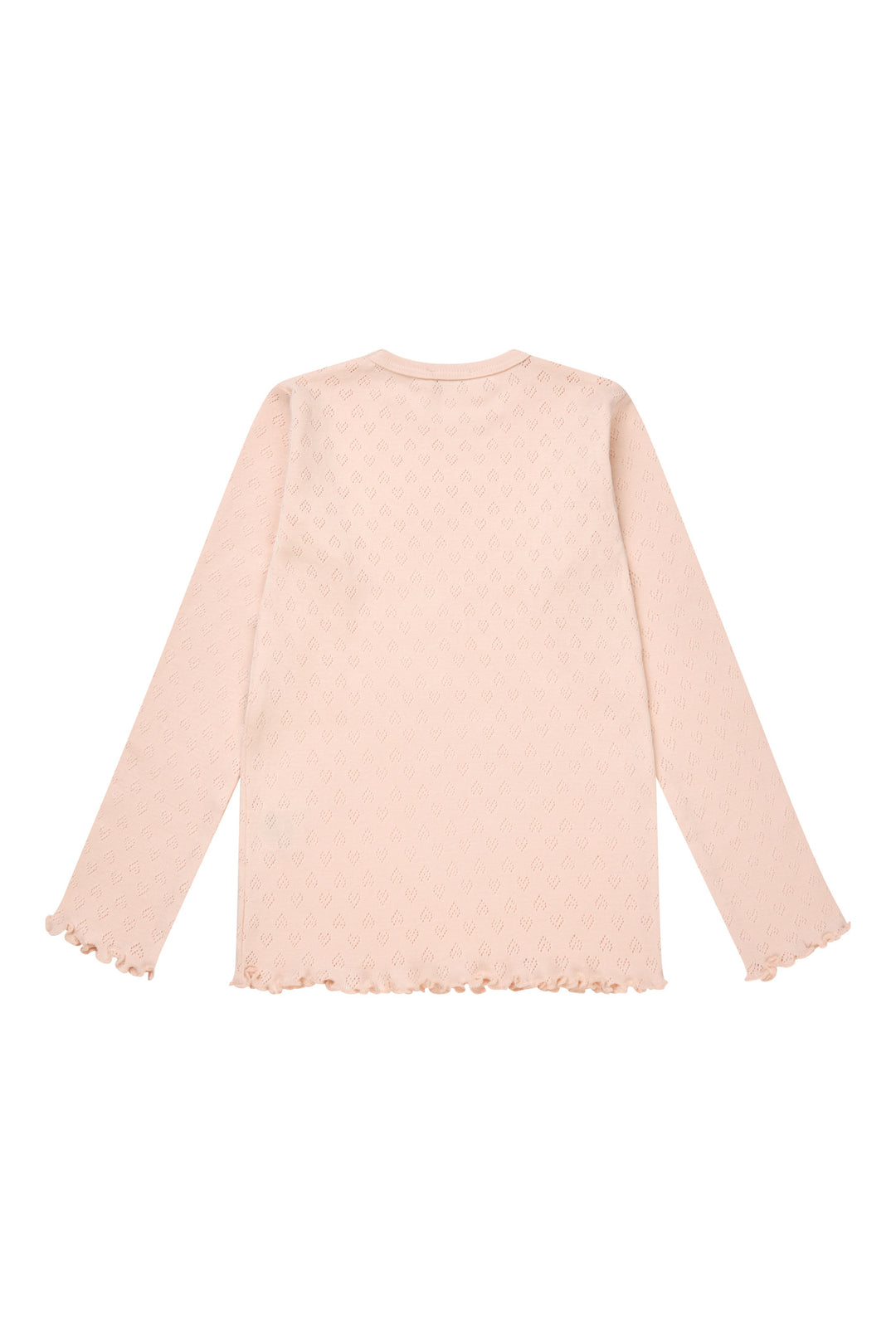 Pointelle Heart Ls Tee - Dusty Rose