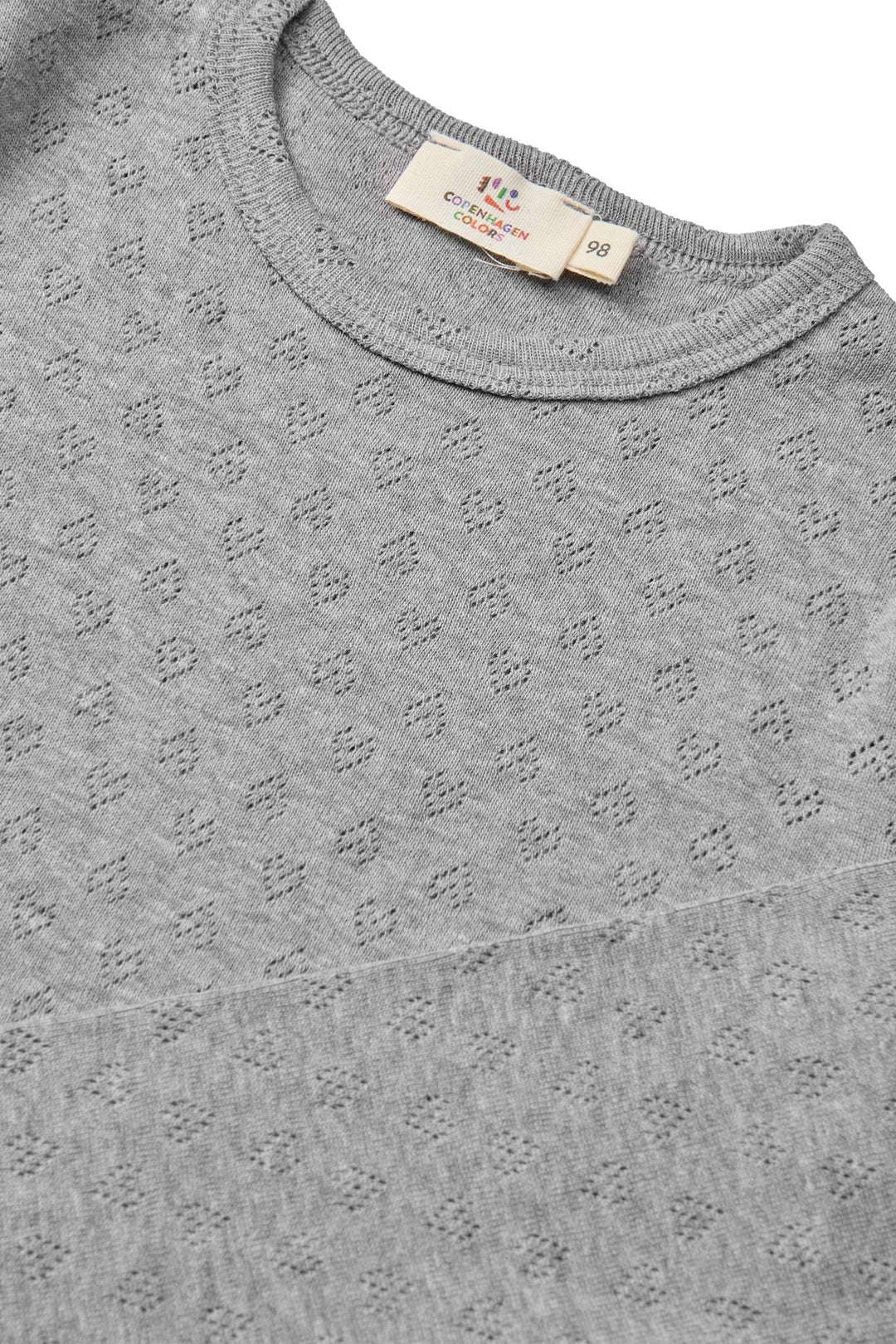 Pointelle Heart Ls Tee - Grey Mel.