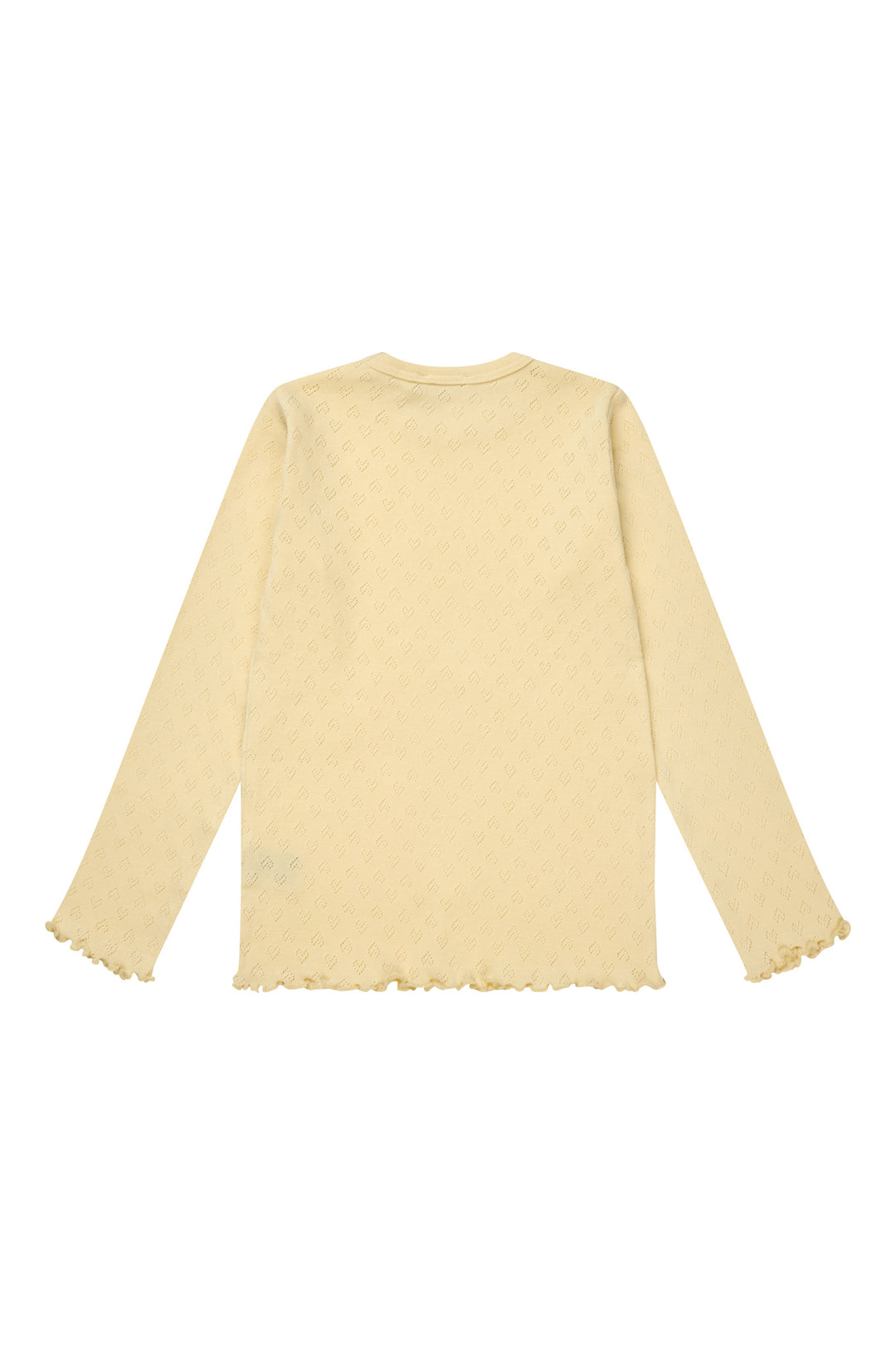 POINTELLE HEART LS TEE - LT. YELLOW
