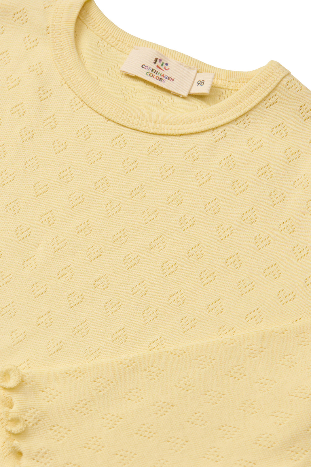 POINTELLE HEART LS TEE - LT. YELLOW