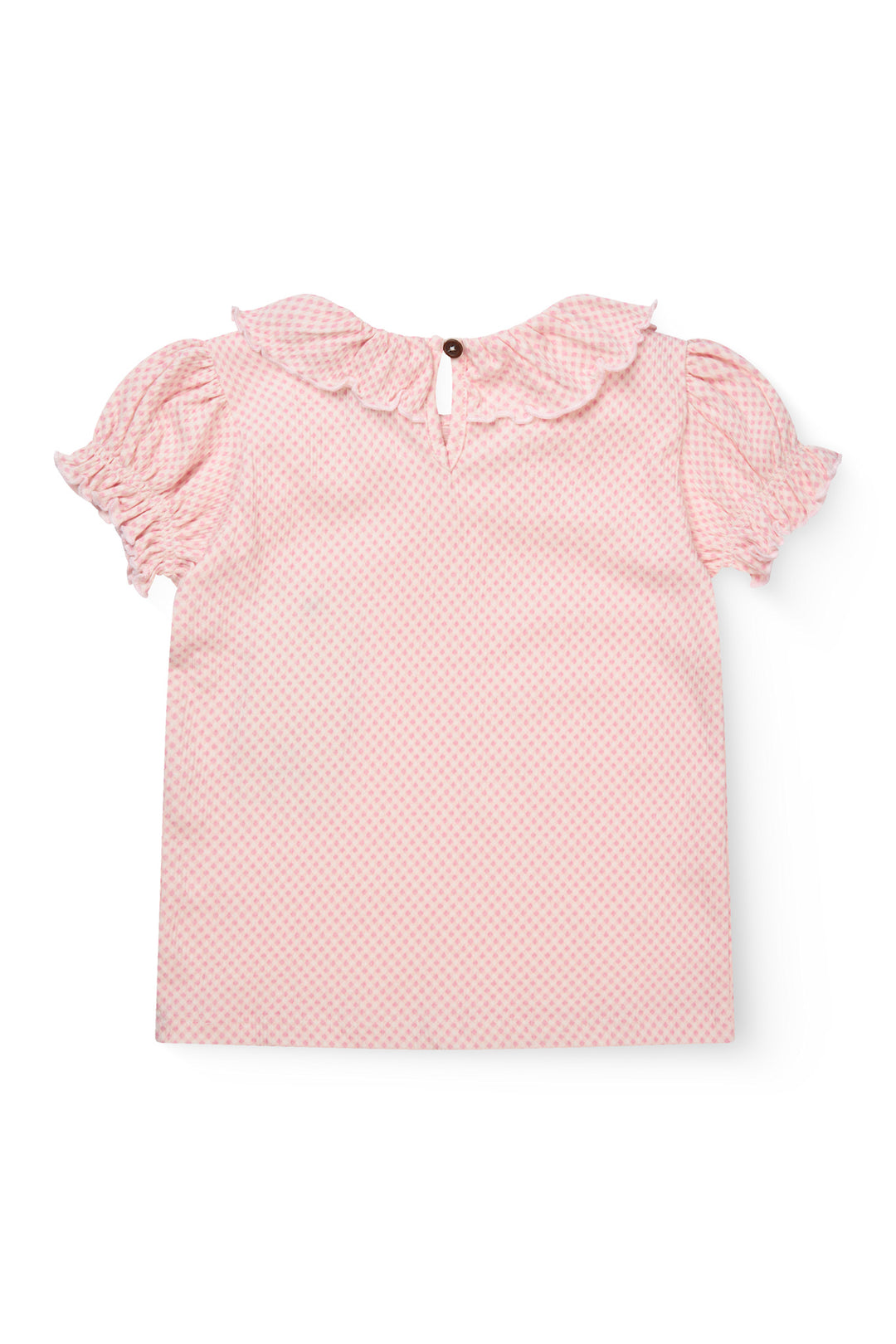 CREPE TEE W. FRILL COLLAR - PINK COMB.