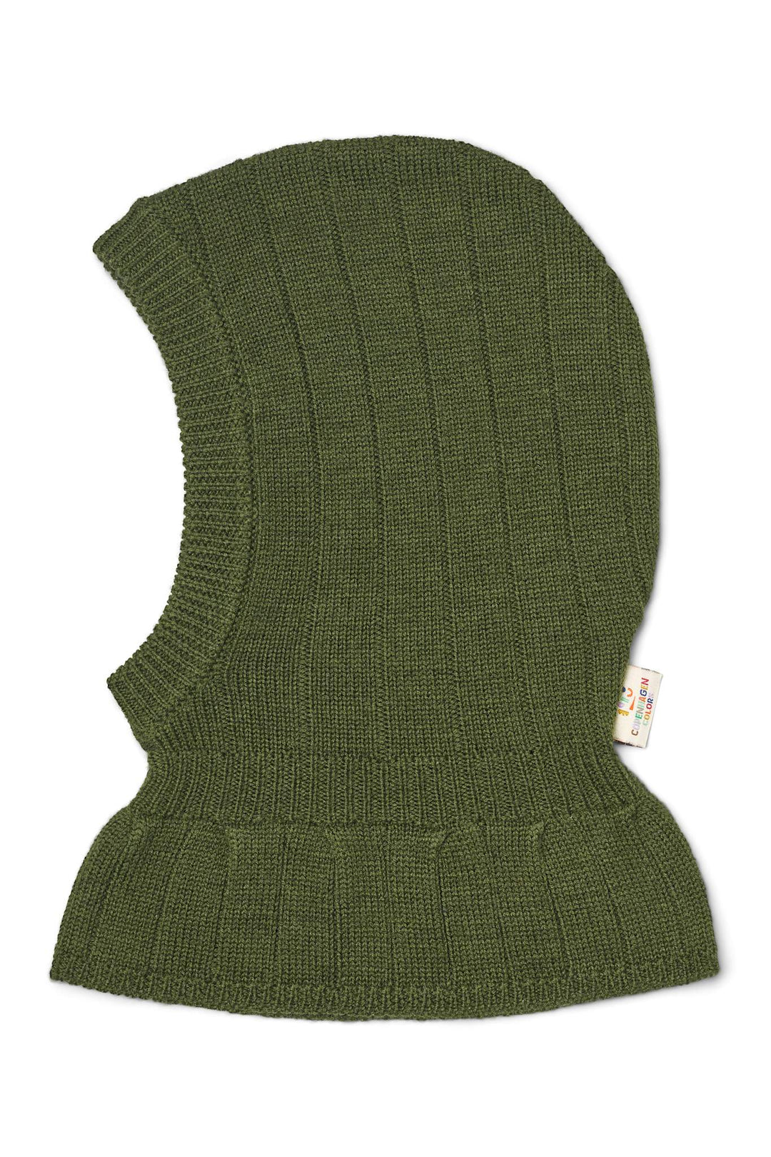 Merino Rib Knitted Balaclava - DK GREEN