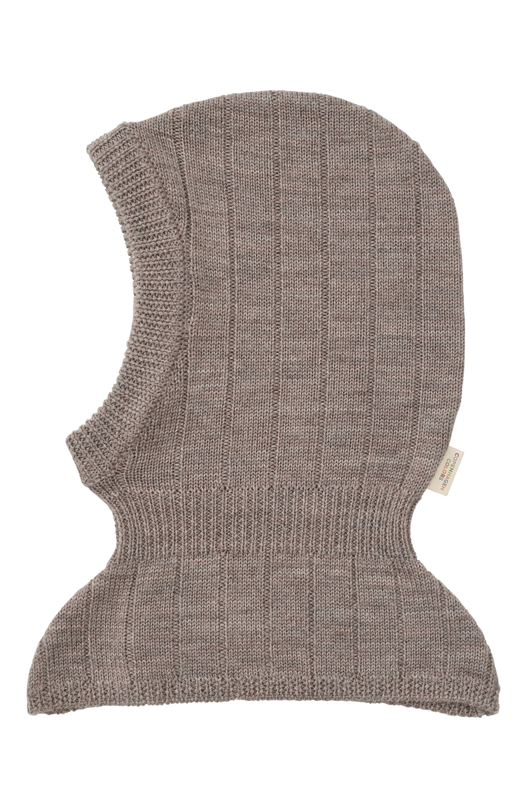 Merino Rib Knitted Balaclava - NATURAL MELANGE