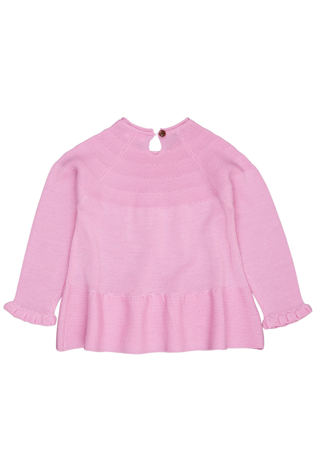MERINO KNIT BLOUSE WITH FRILL - SYRINGA