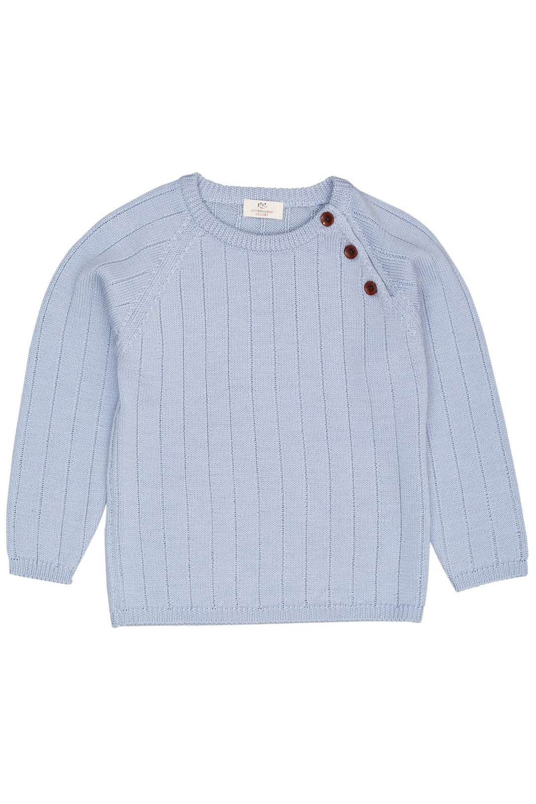 MERINO KNITTED BLOUSE - DUSTY BLUE
