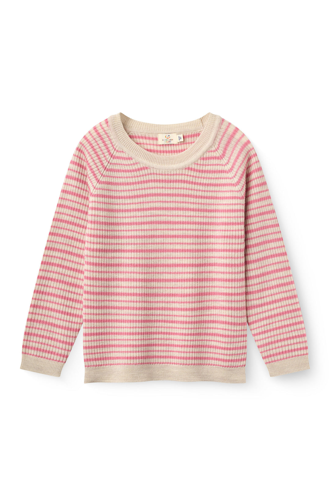 Merino Classic Rib Blouse - Blossom Pink Stripe