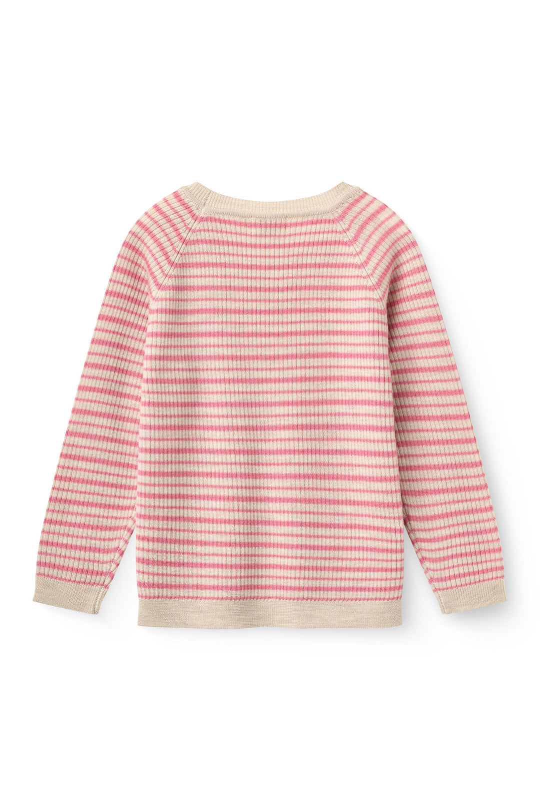 Merino Classic Rib Blouse - Blossom Pink Stripe