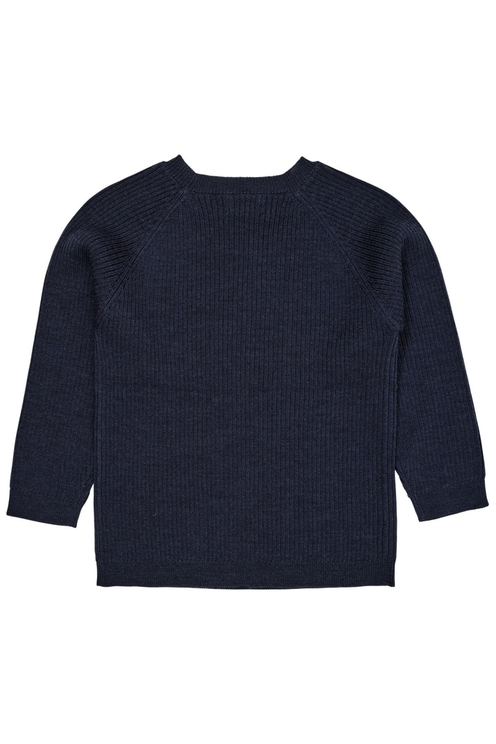 MERINO CLASSIC RIB BLOUSE - NAVY
