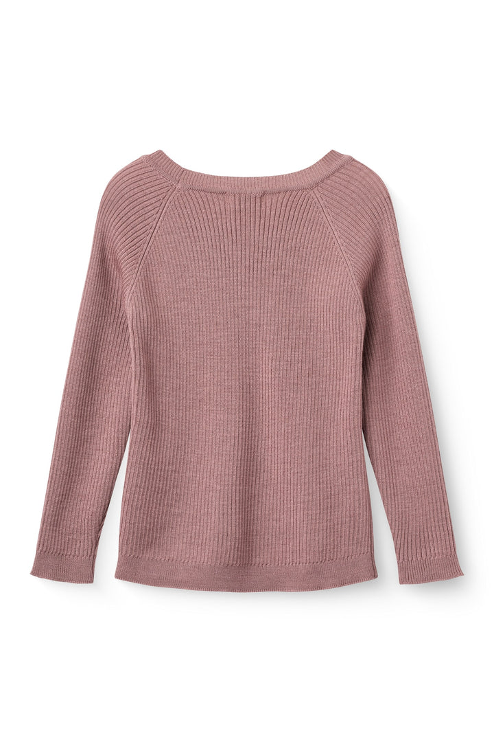 Merino Classic Rib Blouse - Winter Rose