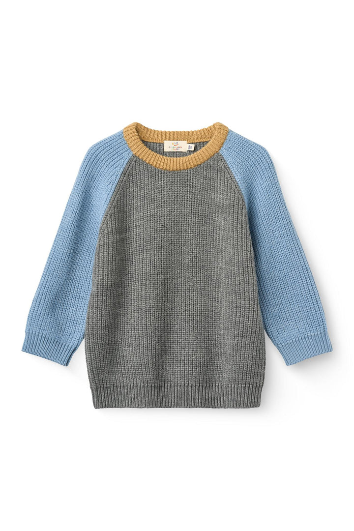 Merino Rib Knitted Blouse - Grey Melange Comb.