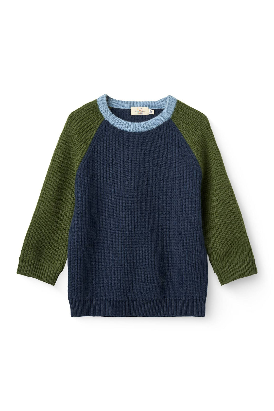 Merino Rib Knitted Blouse - Navy Comb.