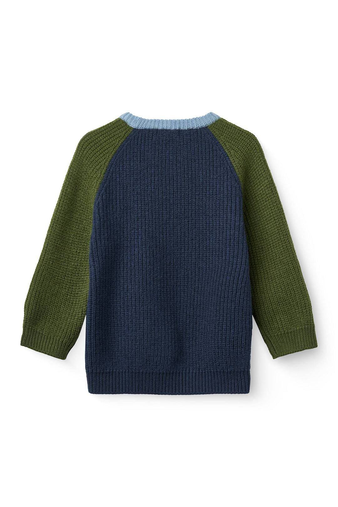 Merino Rib Knitted Blouse - Navy Comb.