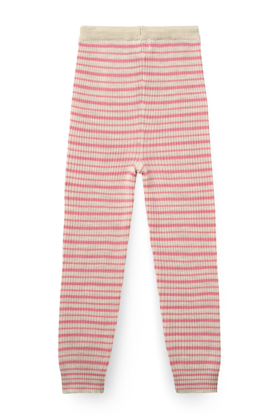 Merino Classic Rib Leggings with Drawstrings - Blossom Pink Stripe