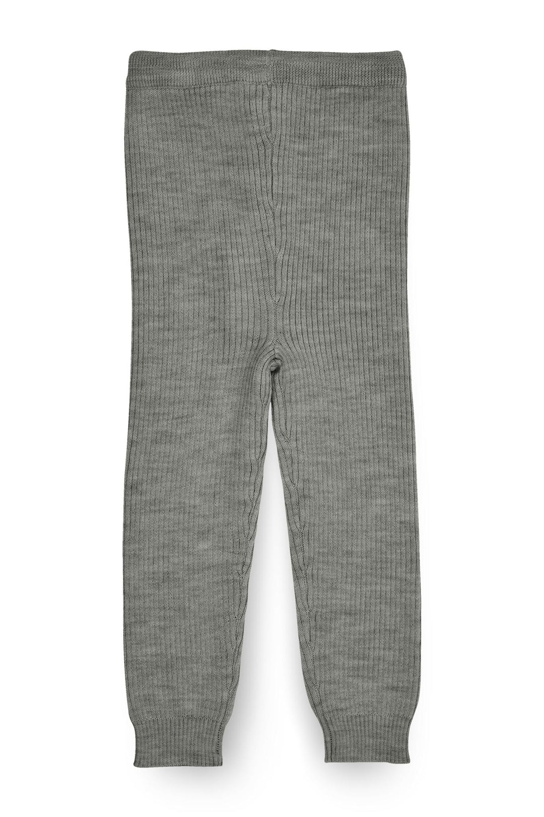Merino Classic Rib Leggings with Drawstrings - Grey Mel.