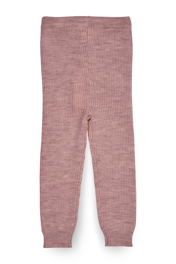 Merino Classic Rib Leggings with Drawstrings - Winter Rose