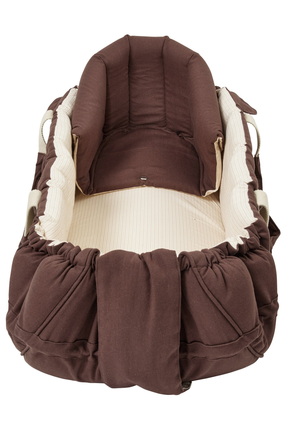Hood for Lift and Pram Pillow - 2in1 - Dk Brown w. Cream Stripe