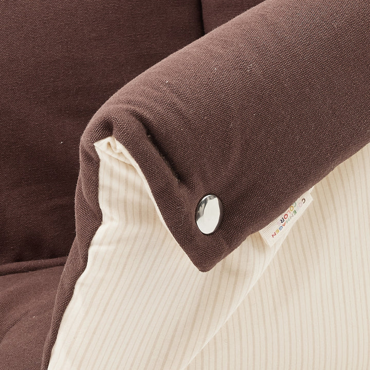 Hood for Lift and Pram Pillow - 2in1 - Dk Brown w. Cream Stripe