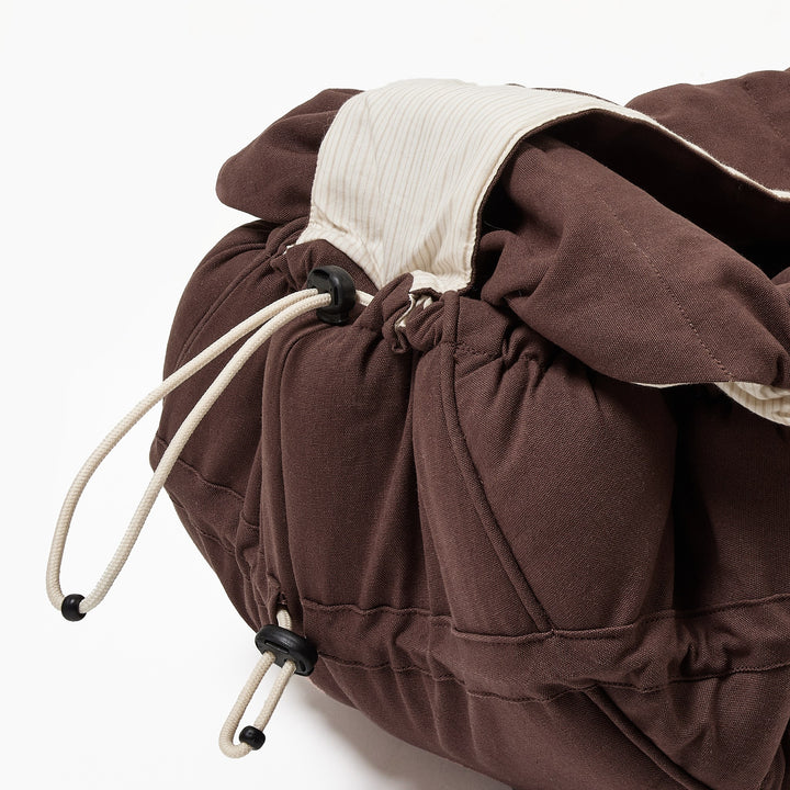 Organic Multifunctional Baby Lift - Dk. Brown w. Cream Solid Stripe