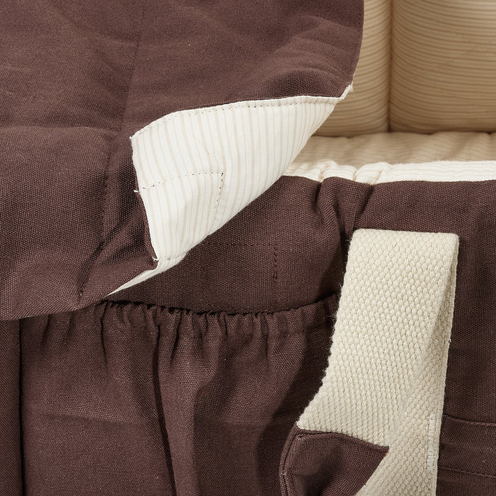 Organic Multifunctional Baby Lift - Dk. Brown w. Cream Solid Stripe