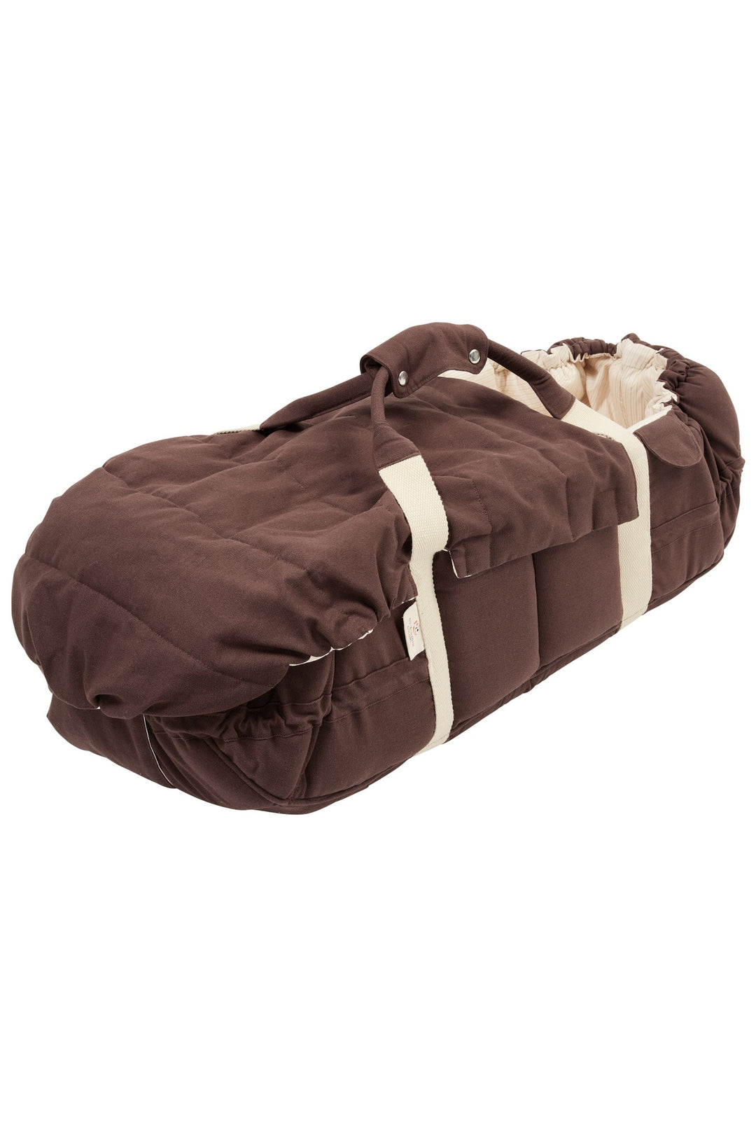 Organic Multifunctional Baby Lift - Dk. Brown w. Cream Solid Stripe