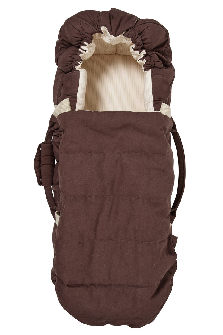 Organic Multifunctional Baby Lift - Dk. Brown w. Cream Solid Stripe