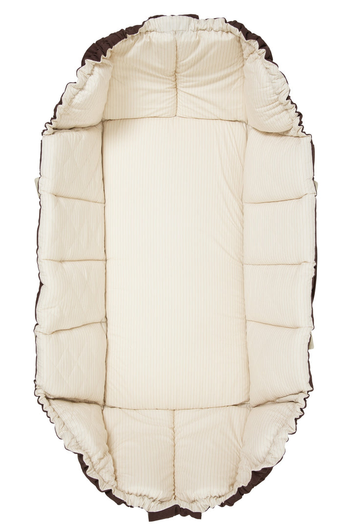 Organic Multifunctional Baby Lift - Dk. Brown w. Cream Solid Stripe