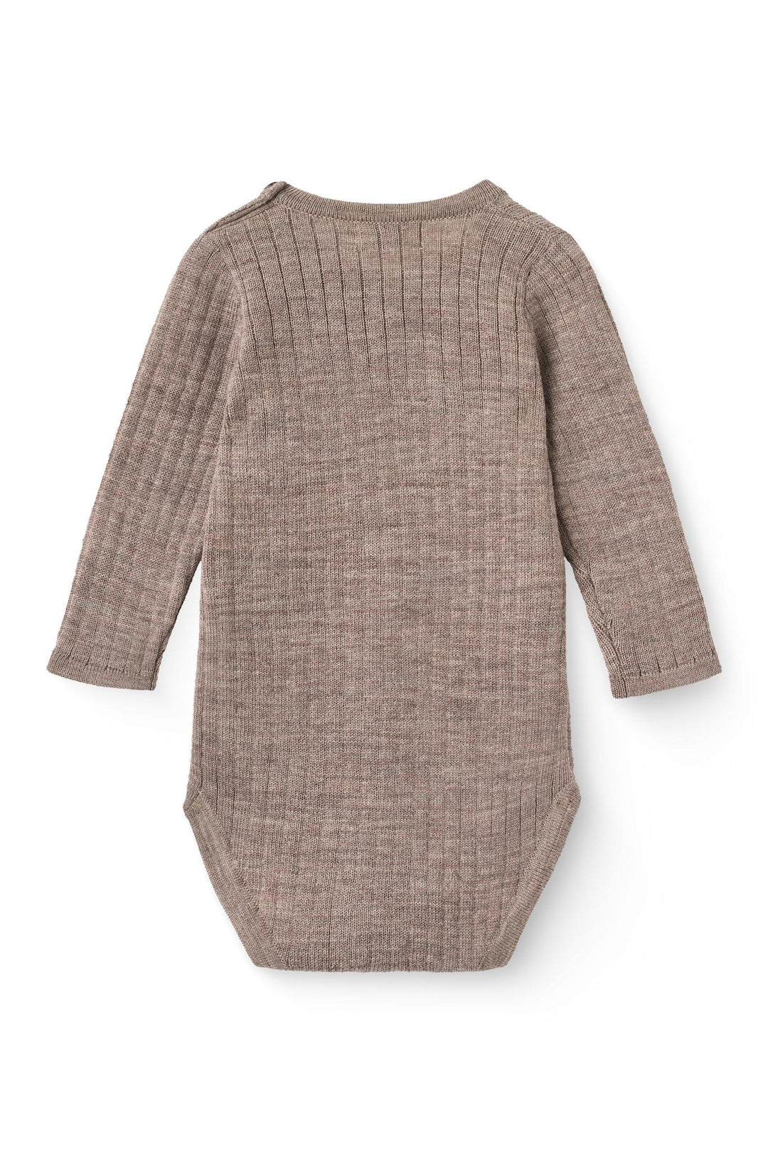 MERINO LS RIB BODYSTOCKING - NATURAL MELANGE