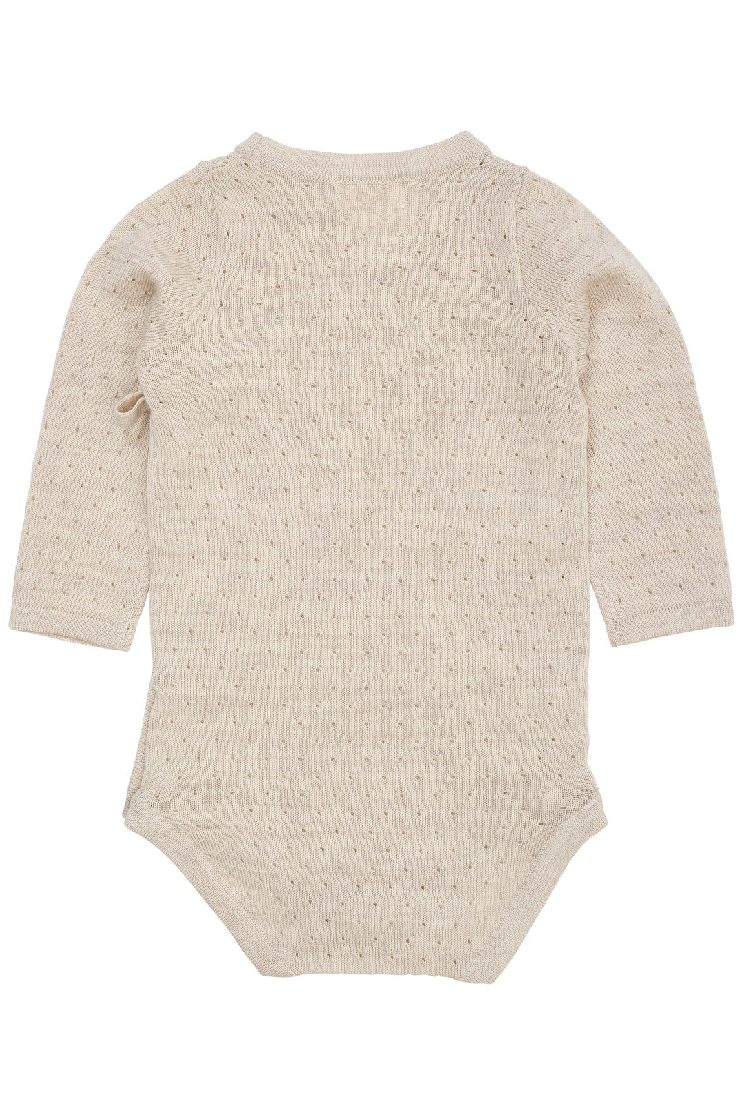 MERINO LS WRAP BODYSTOCKING - PALE CREAM MELANGE