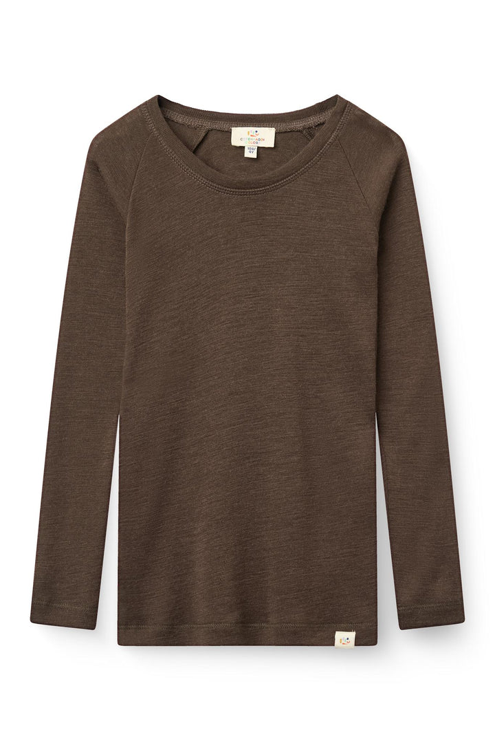 Merino Light Knitted T-Shirt LS - Dk Brown