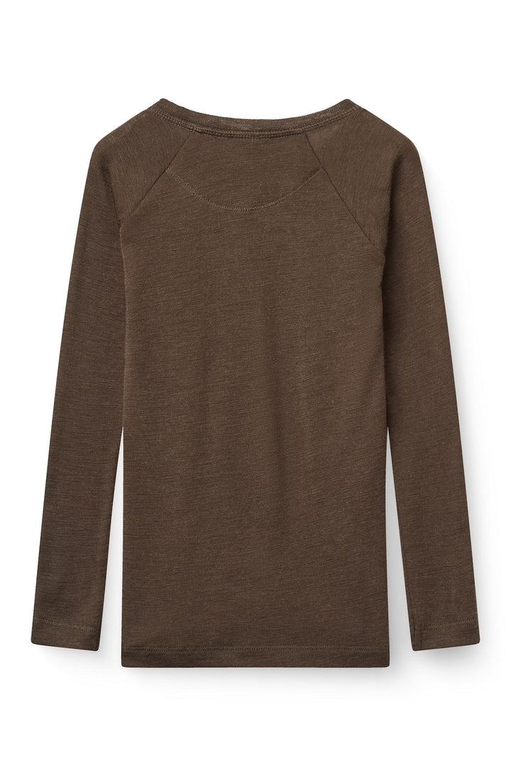 Merino Light Knitted T-Shirt LS - Dk Brown