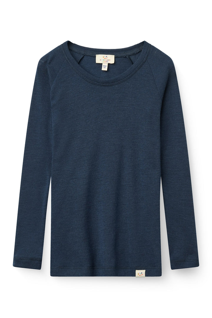 MERINO LIGHT KNITTED T-SHIRT LS - NAVY