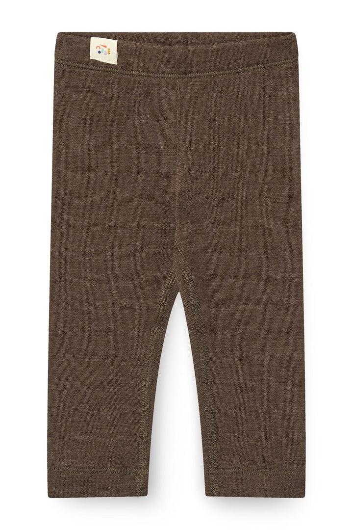 MERINO LIGHT KNITTED LEGGINGS - DK BROWN