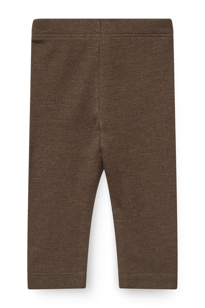 MERINO LIGHT KNITTED LEGGINGS - DK BROWN