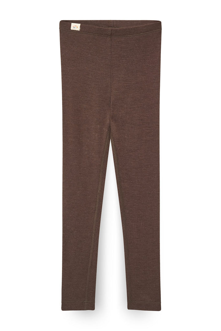 MERINO LIGHT KNITTED LEGGINGS - DK BROWN